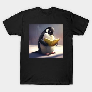 Penguin Peacefully Reading a Book T-Shirt